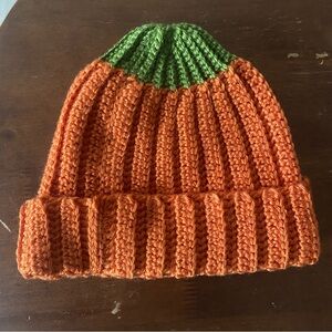 Orange and Green Knit Beanie